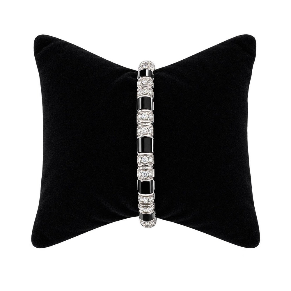 Camrose & Kross JBK Jackie Kennedy Black Enamel Crystal Bangle Bracelet Vintage